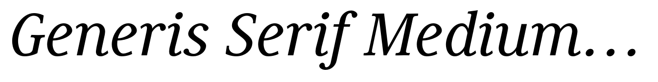 Generis Serif Medium Italic